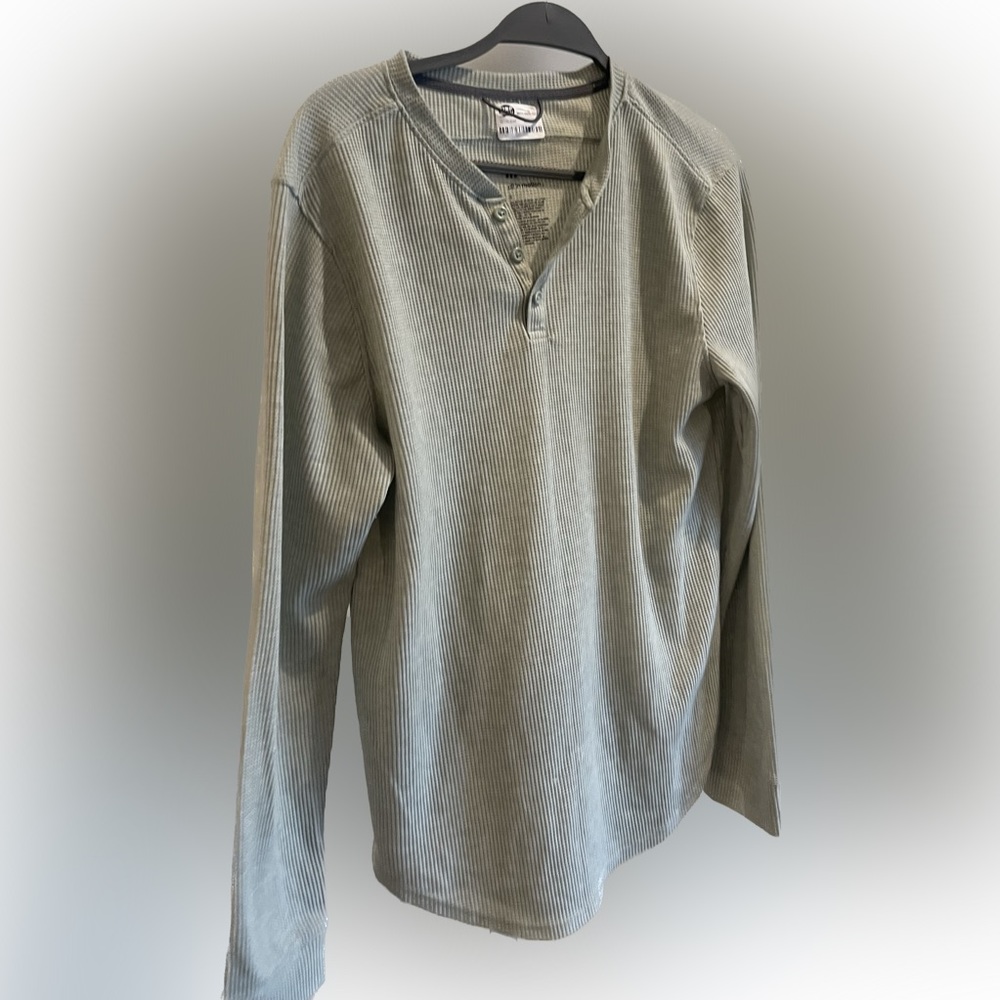 Casual Heather Gray Waffle-Knit Henley by All In Motion Small